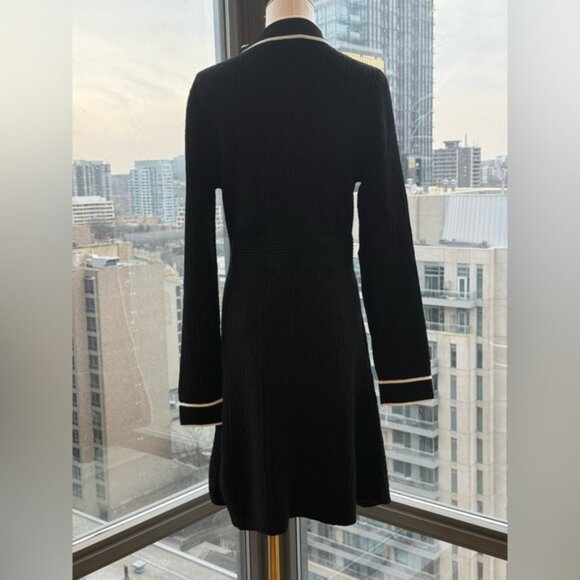 🆕 KARL LAGERFELD 🧿 NWT Classic Long Sleeve Button Up Jacquard Mini Dress, Sz M - Picture 8 of 16